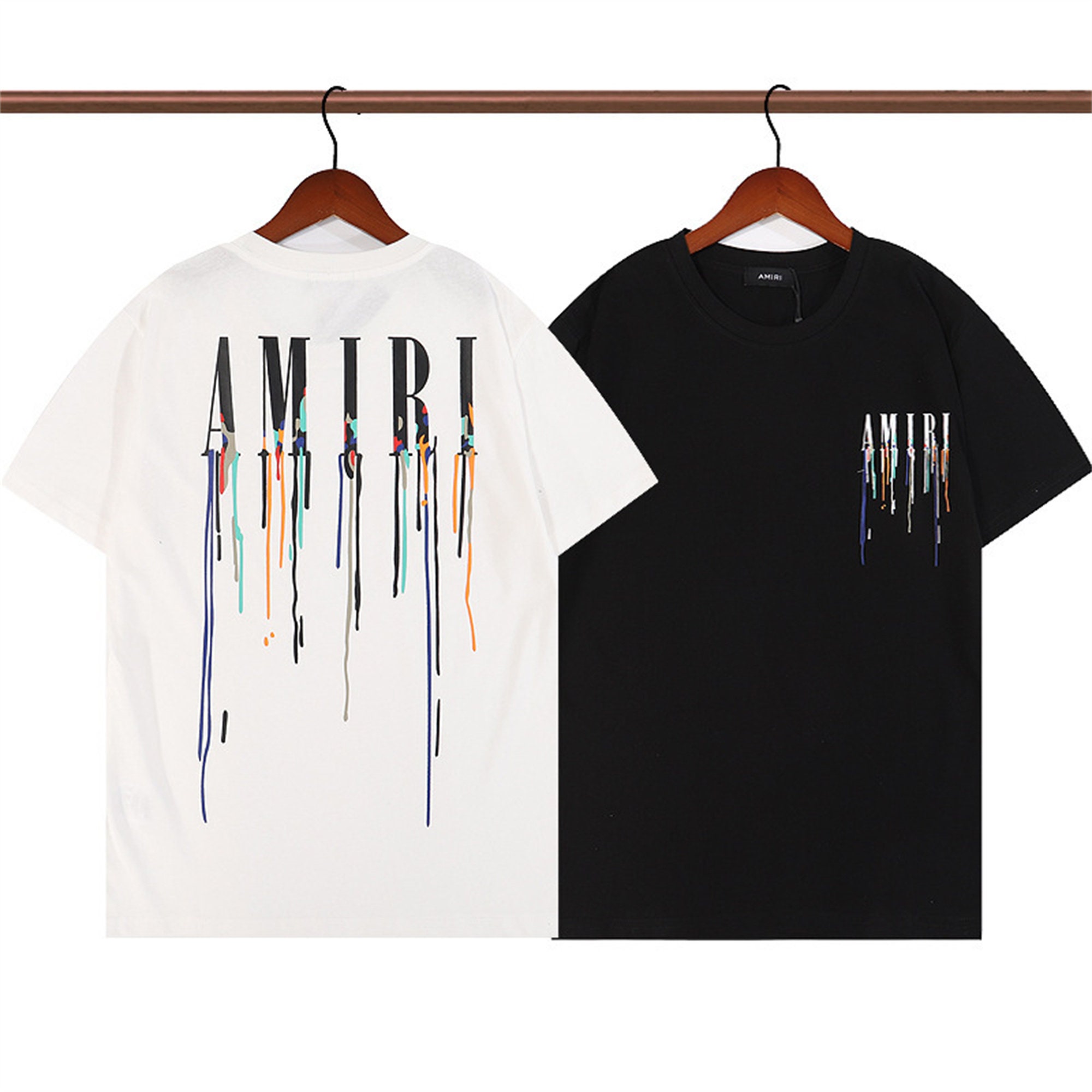 Vintage Amiri Dripping Paint T-shirts Amiri Unisex Tee Shirt