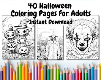 Halloween Coloring Pages, Creepy Halloween Coloring Pages, Gothic Halloween Coloring Pages, Halloween Coloring Book For Adults
