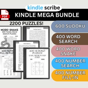 Paquete de rompecabezas Kindle Scribe: más de 2200 juegos de lógica, palabras y matemáticas (PDF)