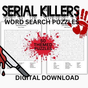 Sopa de letras de asesinos en serie: 50 acertijos de crímenes reales (PDF)