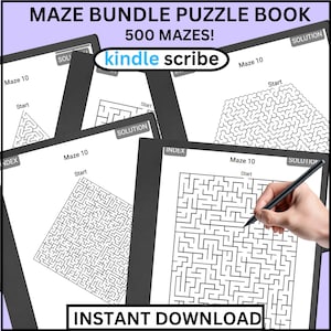 Kindle Scribe Maze Book: 500 Interactive Puzzles (Digital Download)