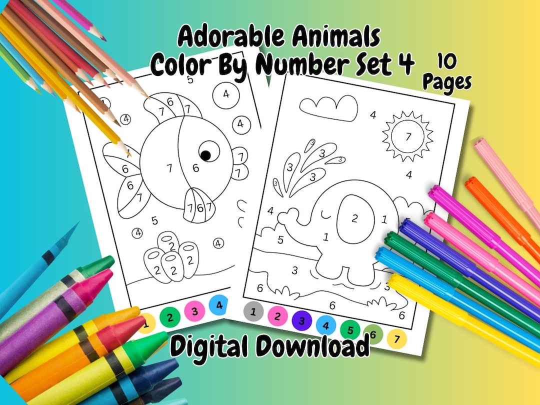 Color by Number Animals | Printable Coloring Pages for Kids & Adults ...