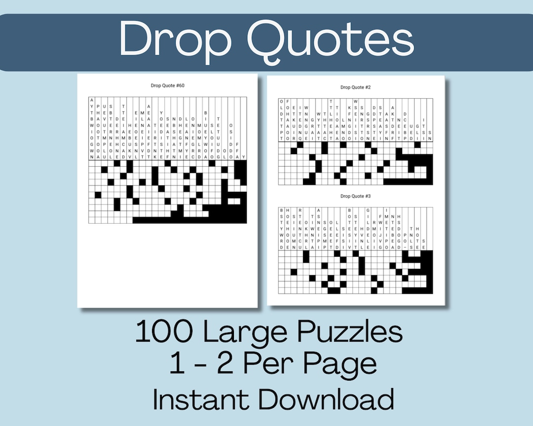 Drop Quote Puzzles, 100 Drop Quotes Puzzles, Fallen Phrases, Hidden Quotes, Quote Falls Puzzles, Instant Download - Etsy drop-quote-puzzles-100-drop-quotes-puzzles-fallen-phrases-hidden-quotes-quote-falls-puzzles-instant-download-etsy