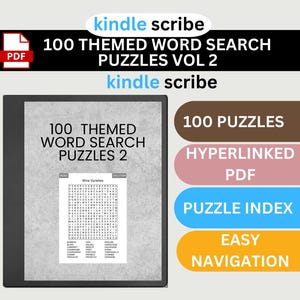 Libro de sopas de letras Kindle Scribe: 100 rompecabezas temáticos (descarga digital)