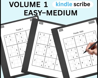 Sudoku per Kindle Scribe • Libro di Sudoku di livello facile-medio • 2.500 puzzle • PDF scrivibile • Giochi per la mente per adulti • Libro per Kindle Scribe