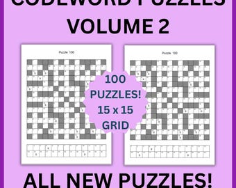 100 Codeword Puzzles: Coded Crosswords Volume 2 (Printable PDF)