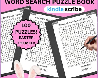 Easter Word Search Puzzle Book,  100 One Word Puzzles  (Digital Download)