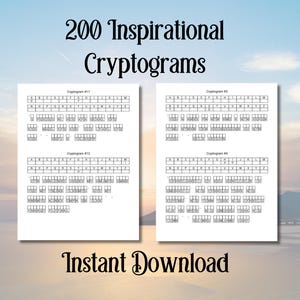 200 Inspirational Cryptograms: Printable Puzzle Book (PDF Download)
