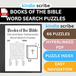 Bible Word Search Puzzles: 66 Old & New Testament Books (Digital Download)