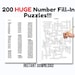 200 HUGE Two Page Printable Number Fill in Puzzle Pages for Adults ...