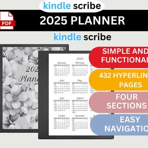 2025 Kindle Scribe Planner: Clickable Monthly, Weekly, Daily Template (Digital Download)