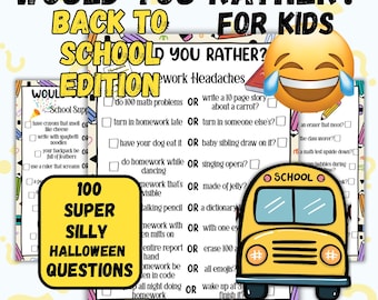 Would You Rather Game: Silly Kids' Activity, Road Trip Printable (PDF Download)