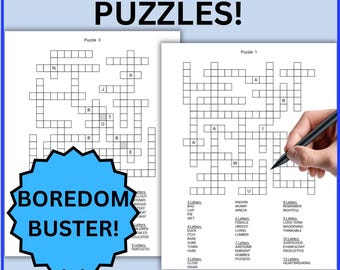 400 łamigłówek do wypełnienia w formie drukowanej, książka z łamigłówkami w formacie PDF w dużym druku dla dorosłych i seniorów, łatwe, relaksujące gry umysłowe do pobrania natychmiast
