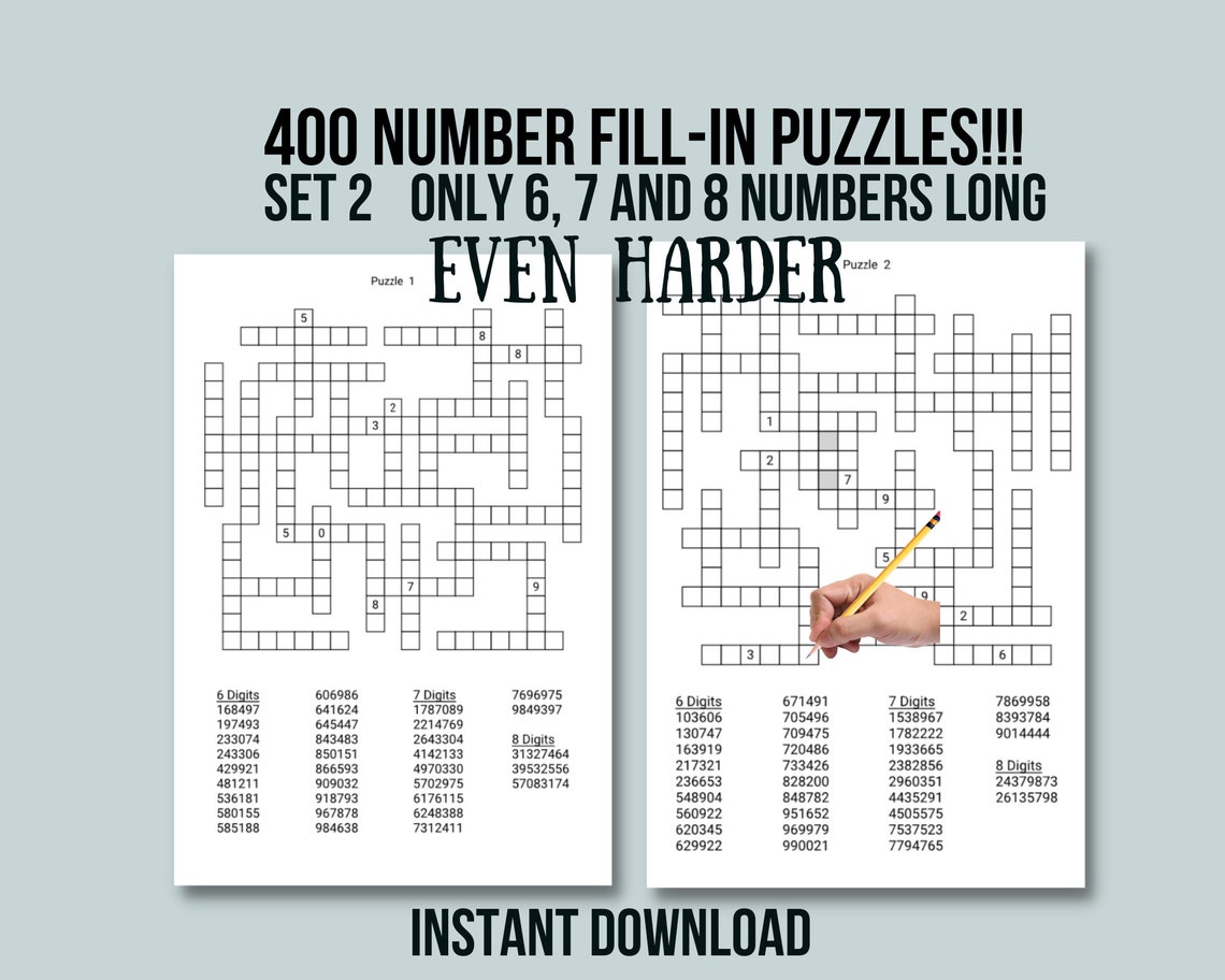 400 Printable Number Fill in Puzzle Pages for Adults, Large Print Easy ...