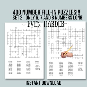 Quebra-cabeças com 400 números para preencher: letras grandes para adultos (download em PDF)