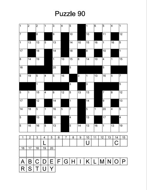 100 codeword puzzles coded crosswords printable codeword puzzles