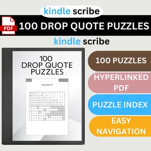 Kindle Scribe Drop Quote Puzzles: 100 Clickable Puzzles (Digital Download)
