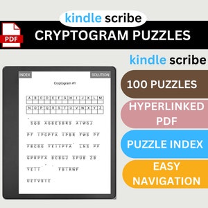 Kindle Scribe Cryptogram Puzzles: 100 Famous Quotes (Digital Download)