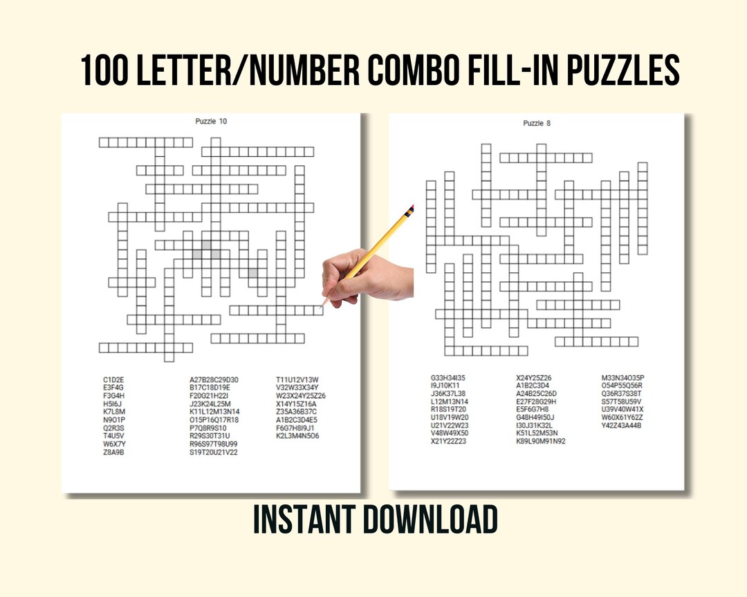 Letter Finders Using Numbers Fill In 100 Alphanumeric Fill-in Puzzles, Letter Number Fill-in Puzzles, 100 ...