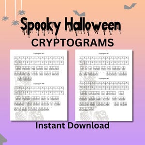 100 Spooky Halloween Cryptograms: Puzzle Game (Instant Download)