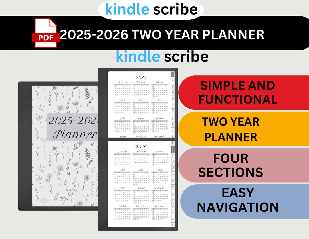20252026 Two Year Kindle Scribe Planner, Monthly Planner, Weekly 20252026 Two Year Kindle Scribe Planner, Monthly Planner, Weekly