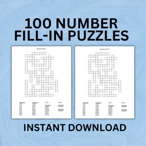 Livro de quebra-cabeças com letras grandes e preenchimento de números: 100 páginas (download digital)