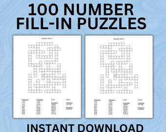 Ausfüllendes Puzzlebuch mit großem Druck: 100 Seiten (digitaler Download)