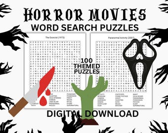 Horror Movie Word Search: 100+ Scary Puzzles (PDF Download)