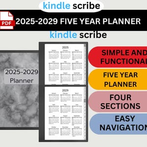 2025-2029 Kindle Scribe Planner: Weekly & Monthly Digital Download