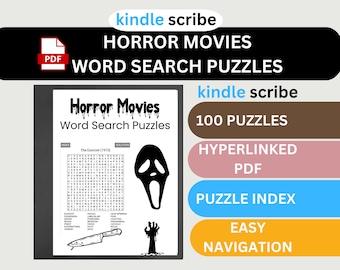 Horror Movie Word Search: 100 Scary Puzzles (PDF Download)