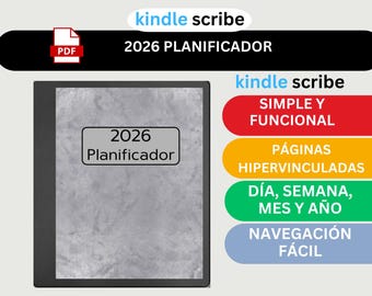 Planificador Kindle Scribe 2026: Anual, mensual, semanal y diario (descarga digital)