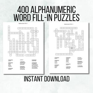 400 quebra-cabeças alfanuméricos de preenchimento: combinação de palavras e números (download digital)