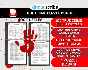 Kindle Scribe True Crime Puzzle Bundle: Dark Humor Word Search (Digital Download PDF)