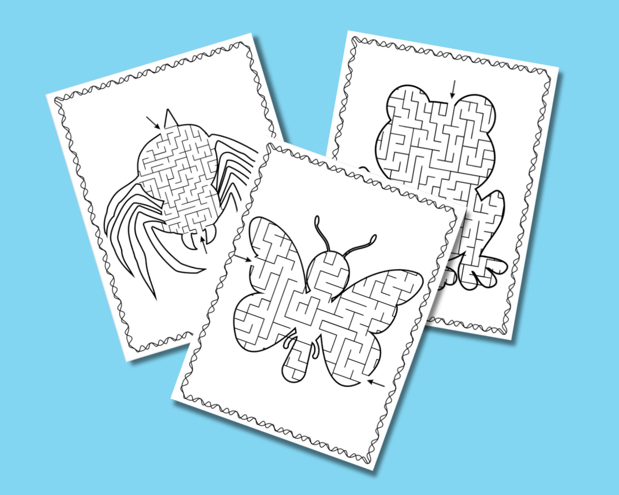 45 Printable Mazes for Kids, Animal Shaped Mazes, Insect Shaped Mazes, Ocean Animal Shaped Mazes ...