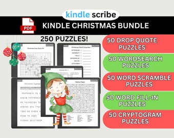 Christmas Puzzle Bundle for Kindle Scribe: 250 Word Games (Digital Download)