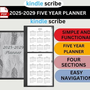 2025-2029 Kindle Scribe Planner: Five Year Digital Template (Digital Download)