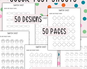 Blank Color Swatch Charts | Color Test Sheet | Printable Marker Sheet | Alcohol Marker Color Sheet | Coloring Swatch Chart |Instant Download