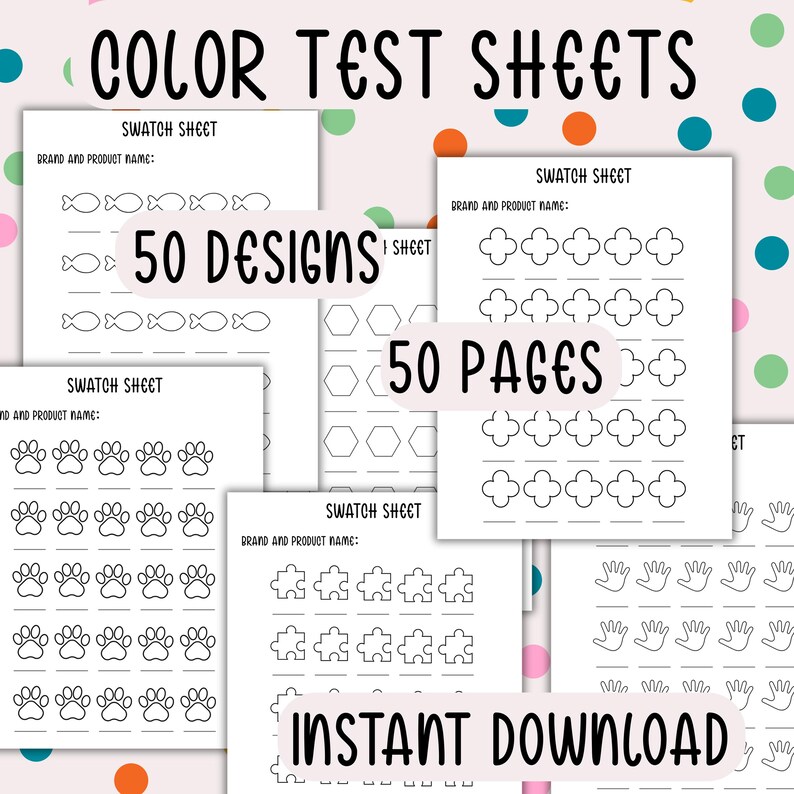 Blank Color Swatch Charts | Color Test Sheet | Printable Marker Sheet ...