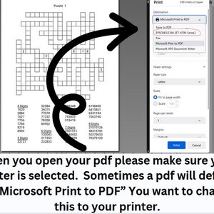 Op de afbeelding: Een screenshot van een computerscherm dat een afdrukdialoogvenster toont. Het dialoogvenster toont de optie om op te slaan als PDF en een printer te selecteren. De geselecteerde printer is "EPSONE12318 (ET-4700 Series)". De tekst "Wanneer u uw PDF-bestand opent, zorg er dan voor dat uw printer is geselecteerd. Soms wordt een PDF-bestand standaard afgedrukt met "Microsoft Print to PDF". U wilt dit wijzigen naar uw printer." wordt onder de screenshot weergegeven.