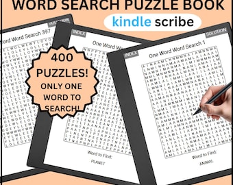 One Word Search Puzzle Book for Kindle Scribe, 400 Puzzles (Digital Download)