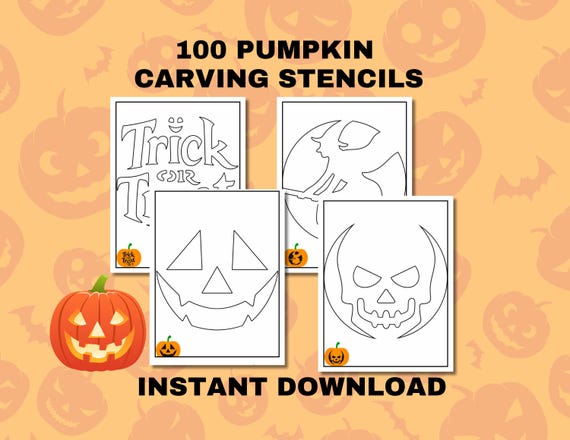 ハロウィンかぼちゃ彫刻ステンシル100選：ジャック・オー・ランタンの