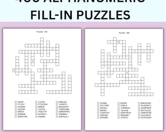 400 Alphanumeric Fill-In Puzzles: Number Word Combo (Digital Download)