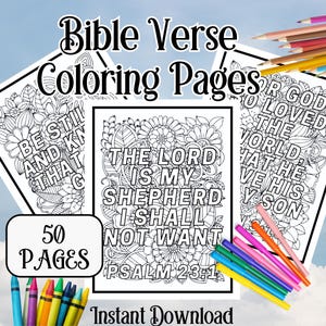 Bible Verse Coloring Pages: Christian Art for Kids & Adults (PDF Download)