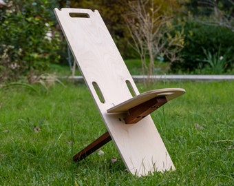 Modern Outdoor Viking Chair - Portable Lightweight  Wooden Camping Chair for Garden, BBQ, Picnic, Beach