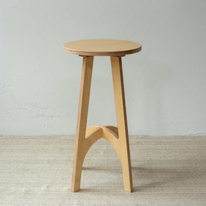 Wooden bar stool, Wood kitchen stool, Counter stool, Modern round 4 legged stool, Plywood Stool image 3