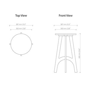 Wooden bar stool, Wood kitchen stool, Counter stool, Modern round 4 legged stool, Plywood Stool image 7