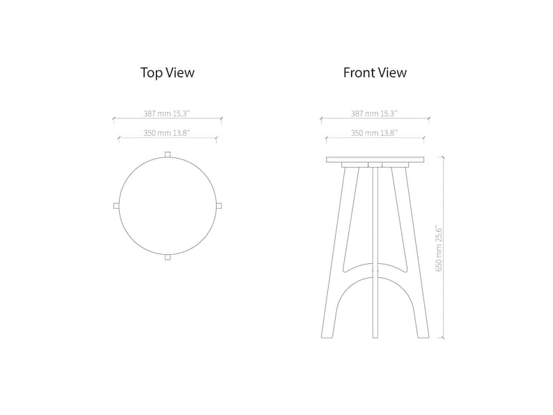 Wooden bar stool, Wood kitchen stool, Counter stool, Modern round 4 legged stool, Plywood Stool image 7