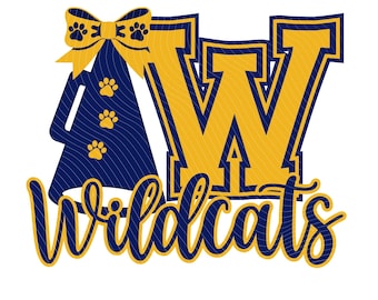 Wildcats  cheerleading png blue and gold sports