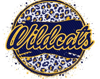Wildcats png blue and gold sports lepard