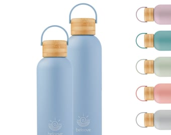 Trinkflasche doppelwandiger Edelstahl, auslaufsicher, ideal für Wasser, Saft, Kaffee oder Tee, Kohlensäure und Spülmaschinengeeignet